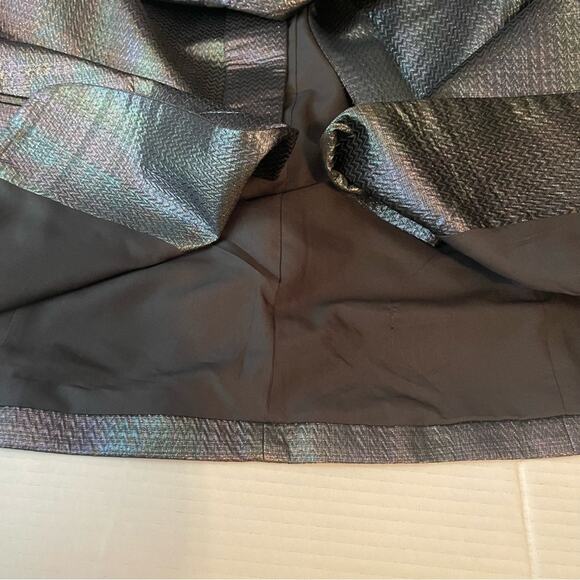 Anthropologie Hutch Iridescent Metallic Gray Glam Event Jacket NWOT Size XL - Picture 8 of 12